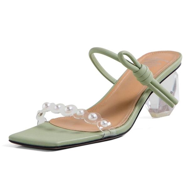 summer genuine leather square toe high heels strange style crystal heel pearl fairly beading mules sandals women l22, Black
summer genuine leather square toe high heels strange style crystal heel pearl fairly beading mules sandals women l22, Black
