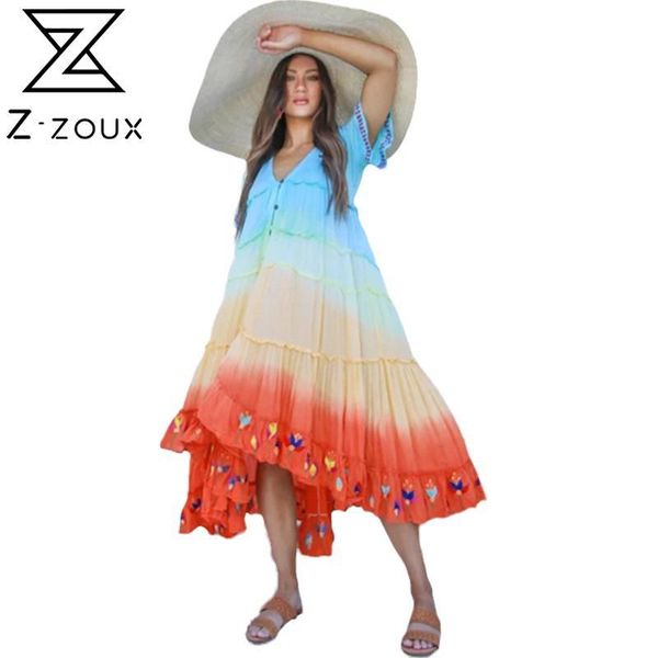 women dress v neck short sleeve bohemia large hem maxi es single breasted loose long beach es 210524, Black;gray
women dress v neck short sleeve bohemia large hem maxi es single breasted loose long beach es 210524, Black;gray