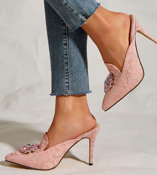 slippers summer shoes women high heels baotou sandals luxury rhinestone womens big size mules female party, Black
slippers summer shoes women high heels baotou sandals luxury rhinestone womens big size mules female party, Black