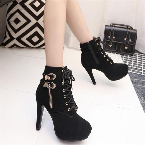 boots 2021 spring autumn thin high heels round toe platform faux leather zipper style ankle womens woman shoes rubber, Black
boots 2021 spring autumn thin high heels round toe platform faux leather zipper style ankle womens woman shoes rubber, Black