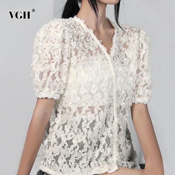women's blouses & shirts vgh elegant patchwork lace women shirt v neck lantern short sleeve loose hollow out ruched female fashion clot, White
women's blouses & shirts vgh elegant patchwork lace women shirt v neck lantern short sleeve loose hollow out ruched female fashion clot, White