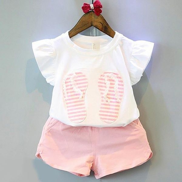clothing sets fashion chilren 90-130 cute girls set summer ruffle sleeve t shirt solid shorts little outfits kids, White
clothing sets fashion chilren 90-130 cute girls set summer ruffle sleeve t shirt solid shorts little outfits kids, White