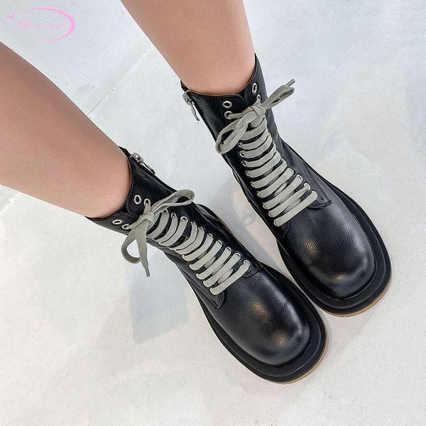 boots cosplay style round toe nature leather ankle lace-up zipper black beige medium with chunky motorcycle women's shoes
boots cosplay style round toe nature leather ankle lace-up zipper black beige medium with chunky motorcycle women's shoes