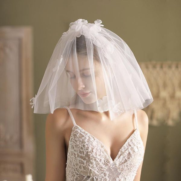 bridal veils lovely short wedding veil with comb soft tulle hand made flowers cute blusher accessories, Black
bridal veils lovely short wedding veil with comb soft tulle hand made flowers cute blusher accessories, Black