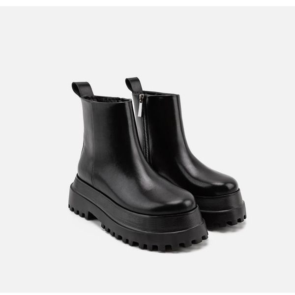boots 2021 women real leather ankle shoes round toe slip on thick bottom elastic cool short footwear botas de mujer, Black
boots 2021 women real leather ankle shoes round toe slip on thick bottom elastic cool short footwear botas de mujer, Black