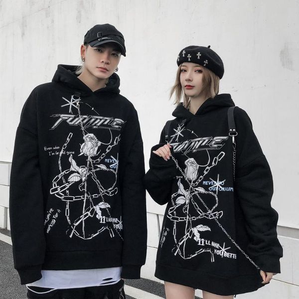men's hoodies & sweatshirts autumn vibe style hoodie men women iron chain design rose print thick hooded sweatshirt high street hip hop, Black
men's hoodies & sweatshirts autumn vibe style hoodie men women iron chain design rose print thick hooded sweatshirt high street hip hop, Black
