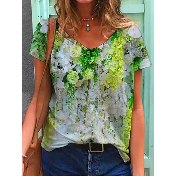 women's 3d rose flower printed polyester t-shirt oversized loose short sleeve v-neck t-shirt casual streetwear summer basic t-shirt 5xl, White
women's 3d rose flower printed polyester t-shirt oversized loose short sleeve v-neck t-shirt casual streetwear summer basic t-shirt 5xl, White