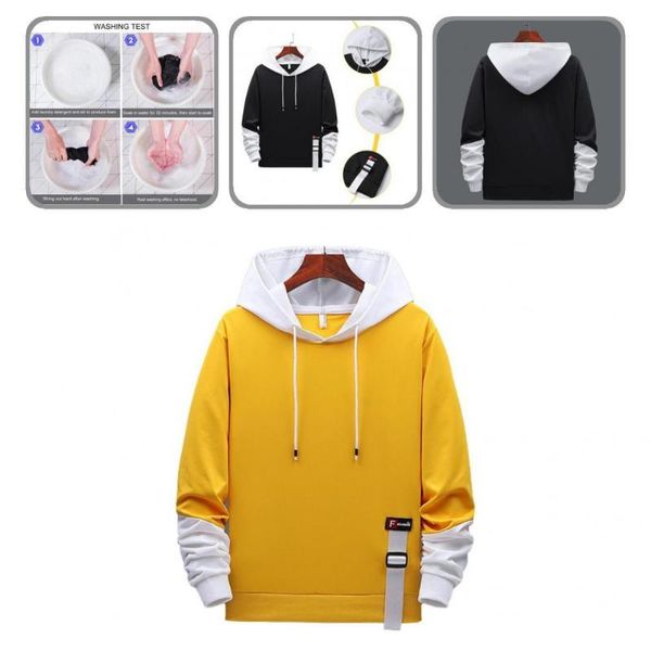 men's sweaters pullover all match hooded long sleeve loose teenager hoodie for work, White;black
men's sweaters pullover all match hooded long sleeve loose teenager hoodie for work, White;black