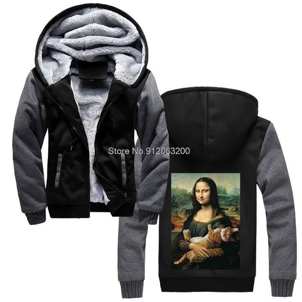 men's hoodies & sweatshirts spoof mona lisa funny humor fantasty hoodie mysterious smile and cat unique men thicken hooded sweatshirt s, Black
men's hoodies & sweatshirts spoof mona lisa funny humor fantasty hoodie mysterious smile and cat unique men thicken hooded sweatshirt s, Black