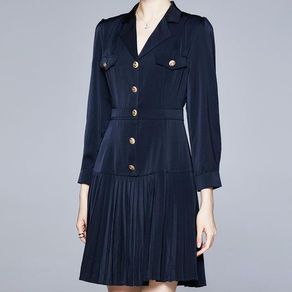 casual dresses autumn style v-neck long sleeve pocket slim fit temperament elegant pleated dress women's clothing, Black;gray
casual dresses autumn style v-neck long sleeve pocket slim fit temperament elegant pleated dress women's clothing, Black;gray