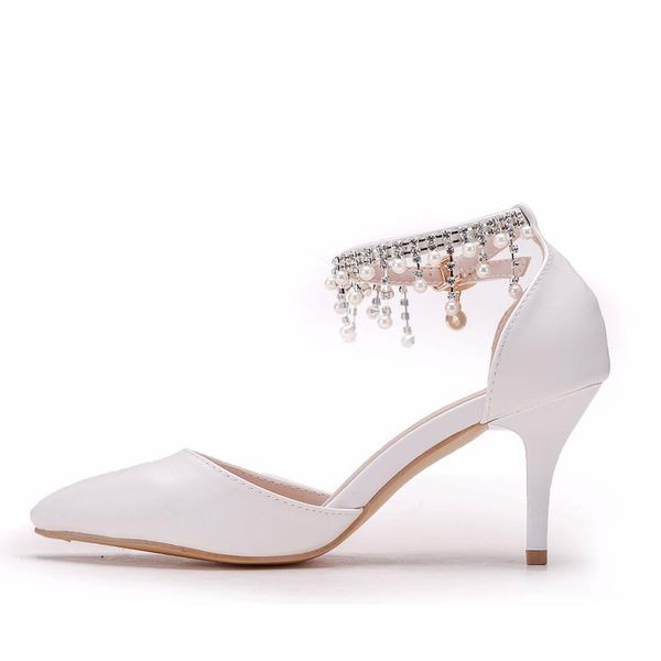 sandals woman sandals girls high buckle ankle strap white pearl diamond tassel bridal wedding pointed toe thin heels, Black
sandals woman sandals girls high buckle ankle strap white pearl diamond tassel bridal wedding pointed toe thin heels, Black