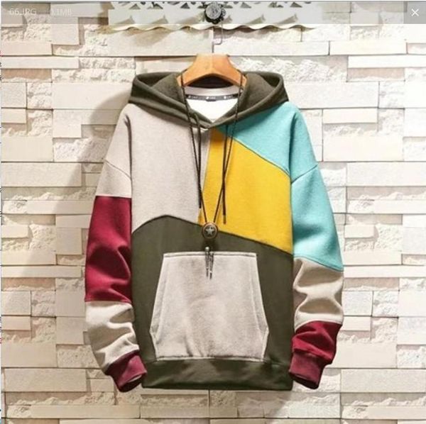men's hoodies & sweatshirts loose personality color matching stitching couples hooded hoodie, Black
men's hoodies & sweatshirts loose personality color matching stitching couples hooded hoodie, Black