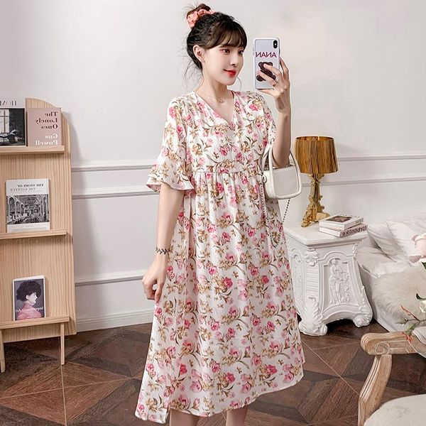 maternity dresses 345# dress summer short sleeves v neck floral loose fashion plus size midi pregnant women, White
maternity dresses 345# dress summer short sleeves v neck floral loose fashion plus size midi pregnant women, White