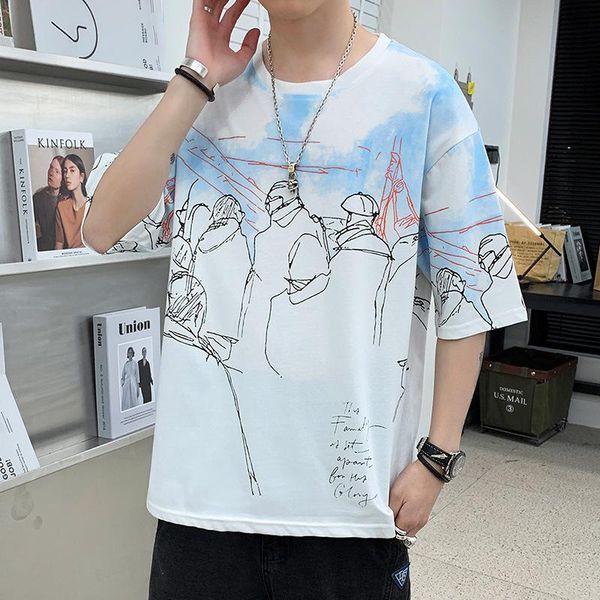 men's dress shirts summer short sleeve t-shirt fashion in 2021 brand loose casual half, White;black
men's dress shirts summer short sleeve t-shirt fashion in 2021 brand loose casual half, White;black
