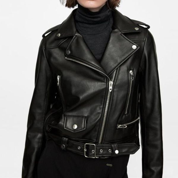 2021 autumn and winter punk style pu leather solid color coat lapel long sleeve diagonal pull women's & faux, Black
2021 autumn and winter punk style pu leather solid color coat lapel long sleeve diagonal pull women's & faux, Black