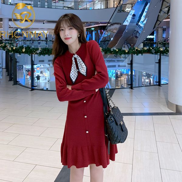 2021 autumn and winter korea women elegant knee-length dress bow tie neck lady knit dress casual long sleeve dress vestidosswimwear bathing, Black;gray
2021 autumn and winter korea women elegant knee-length dress bow tie neck lady knit dress casual long sleeve dress vestidosswimwear bathing, Black;gray