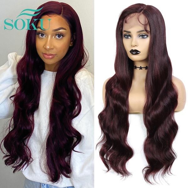 synthetic lace front wigs 99j burgundy lace wig soku l part heat resist fiber soft long wavy hair for black women
synthetic lace front wigs 99j burgundy lace wig soku l part heat resist fiber soft long wavy hair for black women