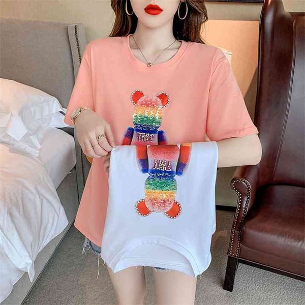 summer short sleeve rainbow bear fashion lady t-shirts t shirt ladies womens graphic female loose tee woman tshirts 210507, White
summer short sleeve rainbow bear fashion lady t-shirts t shirt ladies womens graphic female loose tee woman tshirts 210507, White