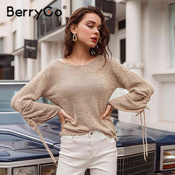 berrygo winter loose lace up knitted sweater pullover women v neck flare sleeve autumn casual bow jumper 210513, White;black
berrygo winter loose lace up knitted sweater pullover women v neck flare sleeve autumn casual bow jumper 210513, White;black