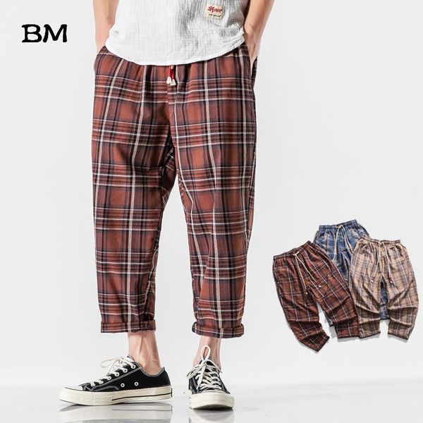 men's pants men loose plaid summer harem mens 2021 vintage trousers male streetwear style casual fashion clothes cropped, Black
men's pants men loose plaid summer harem mens 2021 vintage trousers male streetwear style casual fashion clothes cropped, Black