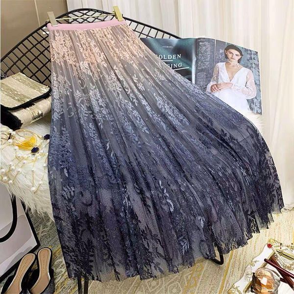skirts women gradient pleated high waist fat a line lace mid length exquisite elegant casual fairy summer personality fashion, Black
skirts women gradient pleated high waist fat a line lace mid length exquisite elegant casual fairy summer personality fashion, Black