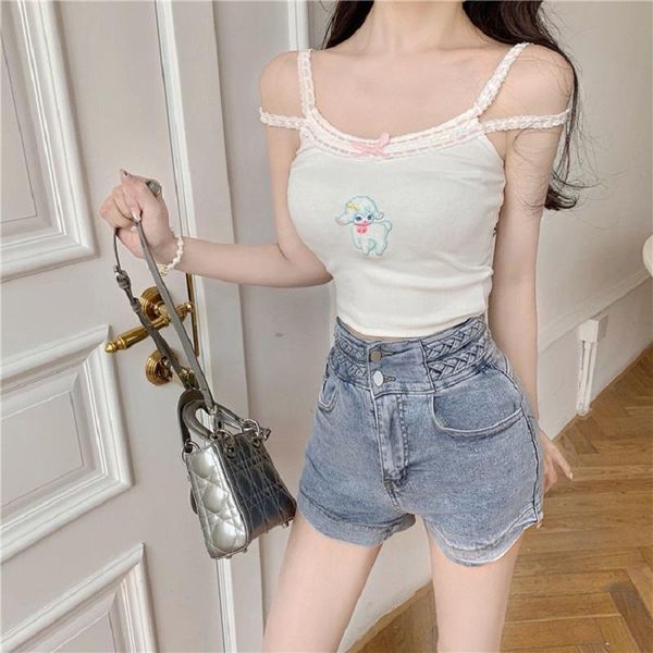 women's tanks & camis white crop women summer 2021 double shoulder straps design cute lamb pattern ribbon lace trim sweet for kawai
women's tanks & camis white crop women summer 2021 double shoulder straps design cute lamb pattern ribbon lace trim sweet for kawai