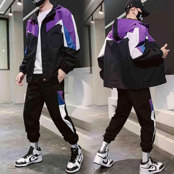 men's tracksuits tracksuit 2021 autumn man two-piece set sweat suit polyester overalls korean leisure hip hop men jacket+ harem pa, Gray
men's tracksuits tracksuit 2021 autumn man two-piece set sweat suit polyester overalls korean leisure hip hop men jacket+ harem pa, Gray