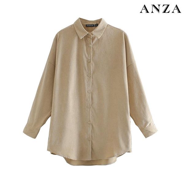 women autumn blouse with turn-down collar solid long sleeve corduroy outwear coat femme casual loose basic blue women's blouses & shirt, White
women autumn blouse with turn-down collar solid long sleeve corduroy outwear coat femme casual loose basic blue women's blouses & shirt, White