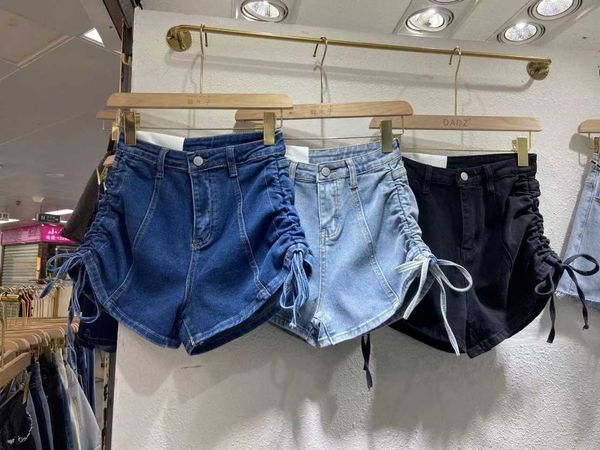 leg 2322 fashionable drawcord design denim shorts women's personality bandage elastic and thin, Blue
leg 2322 fashionable drawcord design denim shorts women's personality bandage elastic and thin, Blue