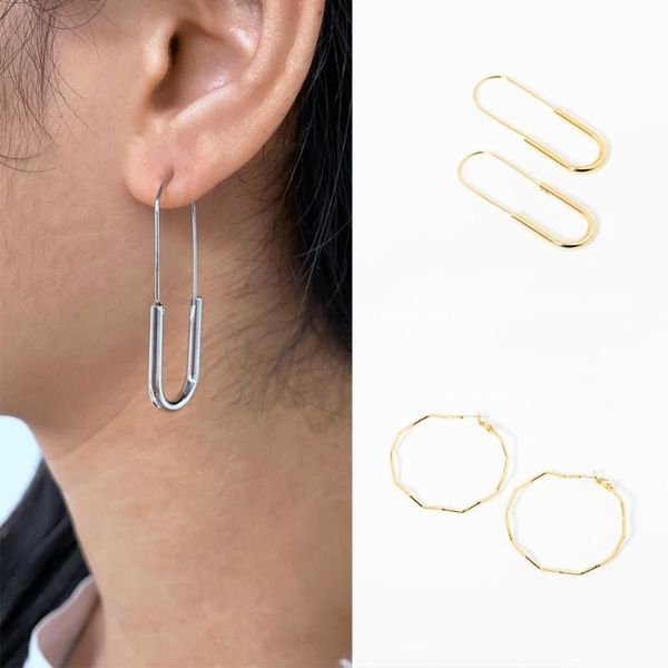 classic trendy linear c shape hoop earrings for women girls geometric paper clip party jewelry accessories & huggie, Golden;silver
classic trendy linear c shape hoop earrings for women girls geometric paper clip party jewelry accessories & huggie, Golden;silver