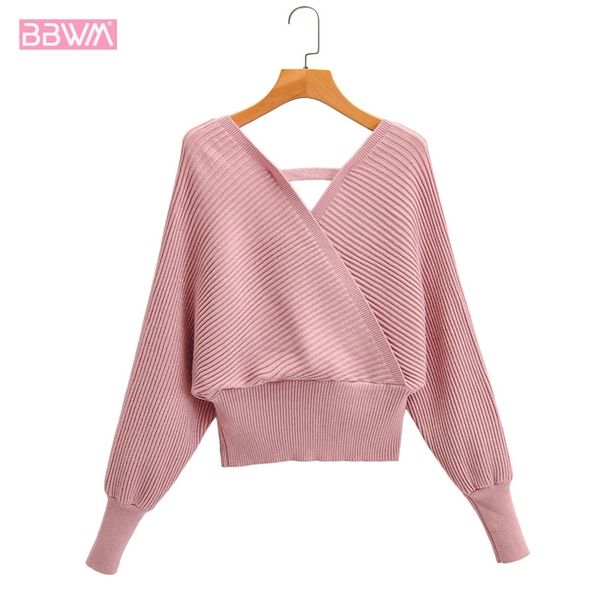 v-neck long-sleeved cross pink knitted loose bat sleeves western-style female sweater waist set harajuku chic women's sweat 210507, White
v-neck long-sleeved cross pink knitted loose bat sleeves western-style female sweater waist set harajuku chic women's sweat 210507, White