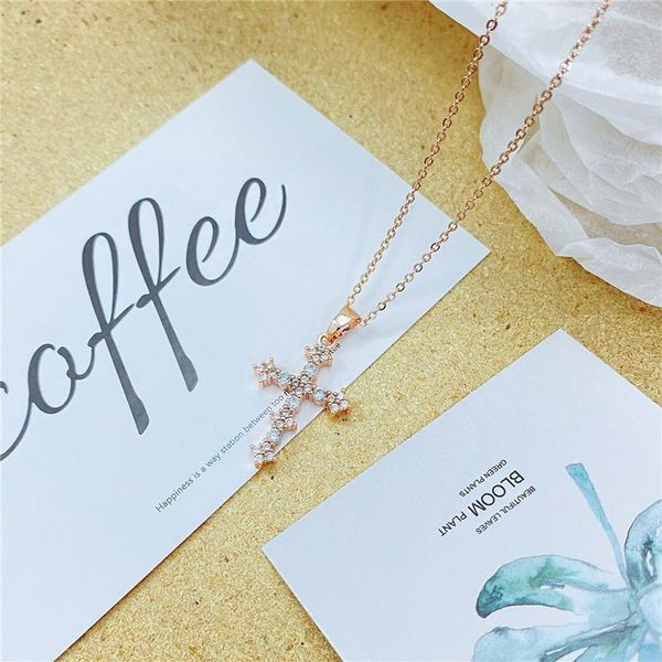pendant necklaces 46cm stainless steel rose gold necklace for women catholicism copper set full zircon cross jewelry on the neck, Silver
pendant necklaces 46cm stainless steel rose gold necklace for women catholicism copper set full zircon cross jewelry on the neck, Silver