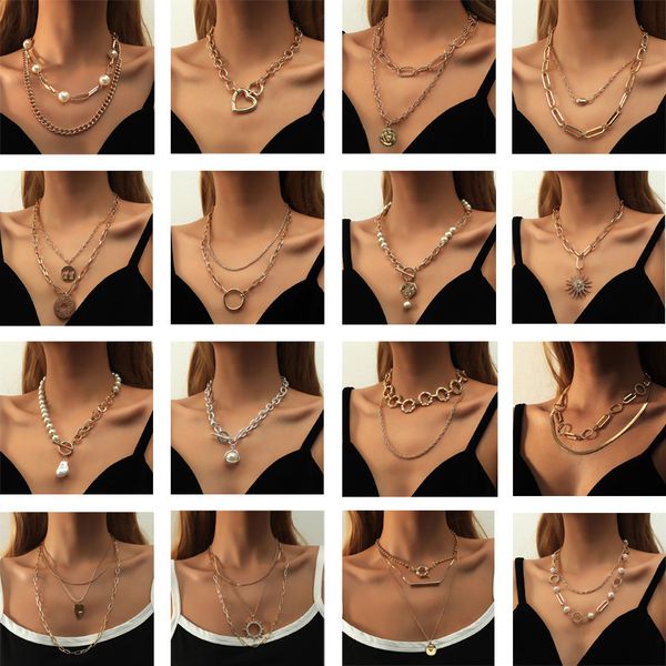 necklace sunflower love copper tube pendant pearl multi-layer thin chain, Silver
necklace sunflower love copper tube pendant pearl multi-layer thin chain, Silver