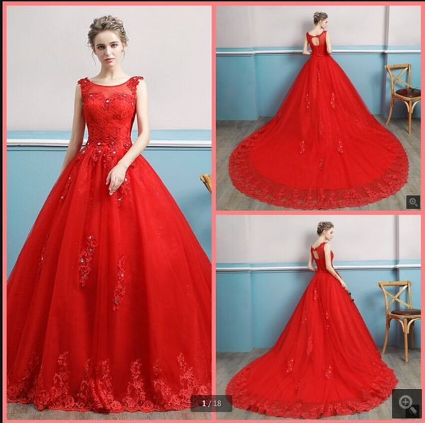 vestido de festa red lace appliques ball gown wedding dress cap sleeve hollow back beaded stylish bride gowns court train princess crystals, White
vestido de festa red lace appliques ball gown wedding dress cap sleeve hollow back beaded stylish bride gowns court train princess crystals, White
