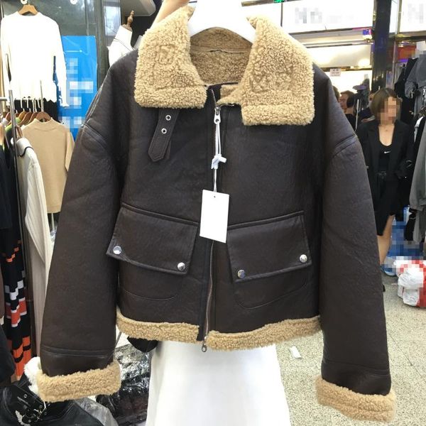 women's fur & faux teddy coat women 2021 autumn and winter wear lamb hair short motorcycle jacket leather thick, Black
women's fur & faux teddy coat women 2021 autumn and winter wear lamb hair short motorcycle jacket leather thick, Black