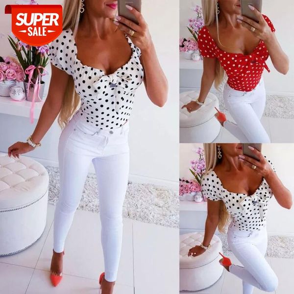 women's polka dot printed casual summer short sleeve cotton t-shirt fashion square collar bow slim casual #a73z, White
women's polka dot printed casual summer short sleeve cotton t-shirt fashion square collar bow slim casual #a73z, White