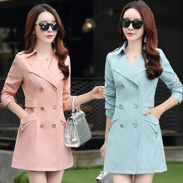 women's trench coats fashion windbreaker female long section spring solid color long-sleeved slim slimming ol commuter elegant coat, Tan;black
women's trench coats fashion windbreaker female long section spring solid color long-sleeved slim slimming ol commuter elegant coat, Tan;black