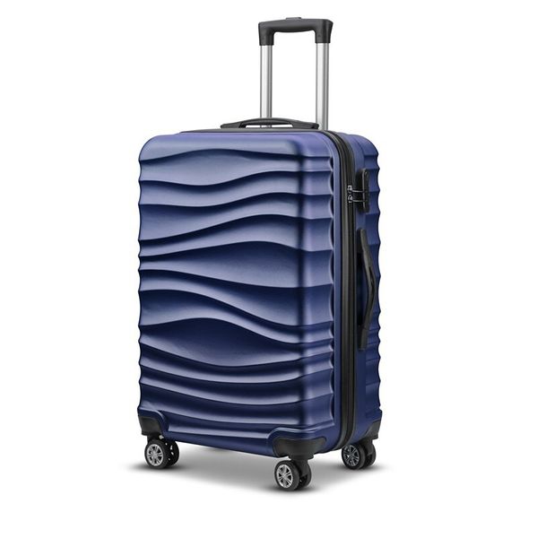 

Popular Luxury Travel Luggage ABS Universal Wheel Alphabet Trolley Unisex PC Suitcase Bag Carry on Password Valise