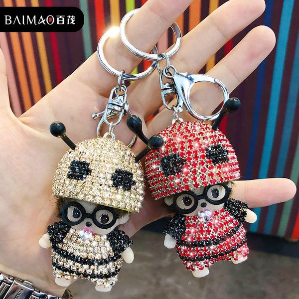 key chain korean cute diamond inlaid bee car creative cartoon men's and women's bags ring, Silver
key chain korean cute diamond inlaid bee car creative cartoon men's and women's bags ring, Silver