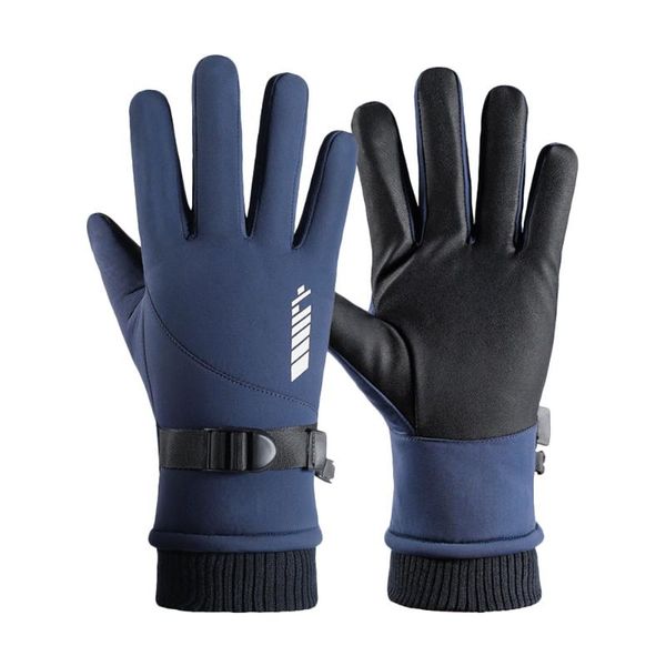 cycling gloves 1 pair waterproof men's winter thickened plus velvet rainproof touch screen riding motorcycle running, Black
cycling gloves 1 pair waterproof men's winter thickened plus velvet rainproof touch screen riding motorcycle running, Black