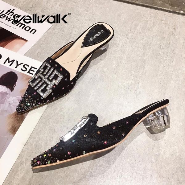slippers clear heel shoes women spring pumps open back female rhinestone mules brand buckle designer shoe woman dress slides, Black
slippers clear heel shoes women spring pumps open back female rhinestone mules brand buckle designer shoe woman dress slides, Black