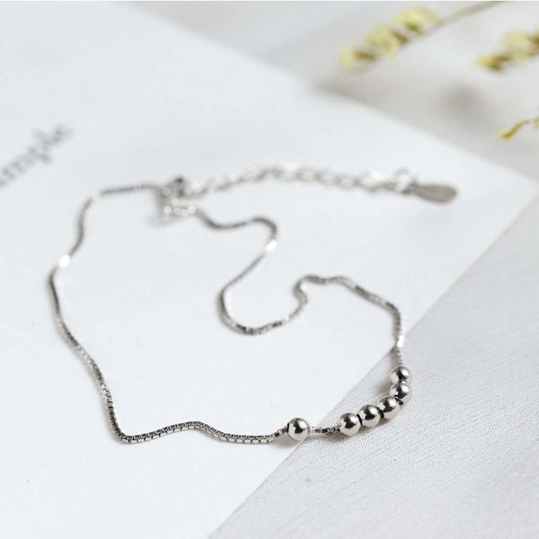 multi string millet beads s925 sterling silver for korean women's simple personality anklet, Red;blue 
multi string millet beads s925 sterling silver for korean women's simple personality anklet, Red;blue