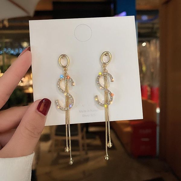 dangle & chandelier korean trendy simple letter shiny crystal gold pendant earrings for woman fashionable statement jewelry accessories, Silver
dangle & chandelier korean trendy simple letter shiny crystal gold pendant earrings for woman fashionable statement jewelry accessories, Silver