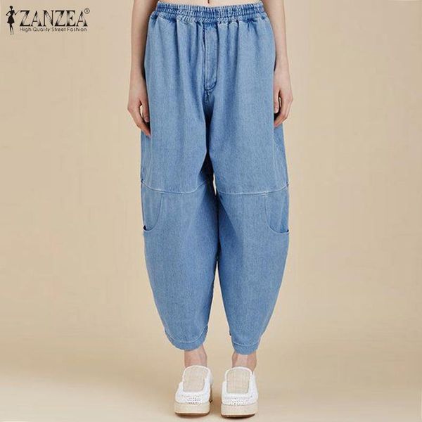 women's pants & capris fashion denim blue trousers summer oversized turnip 2021 zanzea casual elastic waist long pantalon female palazz, Black;white
women's pants & capris fashion denim blue trousers summer oversized turnip 2021 zanzea casual elastic waist long pantalon female palazz, Black;white