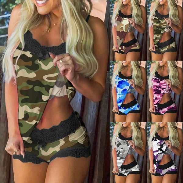plus size pajamas set fashion womens sleepwears camouflage prints pyjamas sleeveless lace v neck cami shorts lingerie sleepwear pijama, Black;red
plus size pajamas set fashion womens sleepwears camouflage prints pyjamas sleeveless lace v neck cami shorts lingerie sleepwear pijama, Black;red
