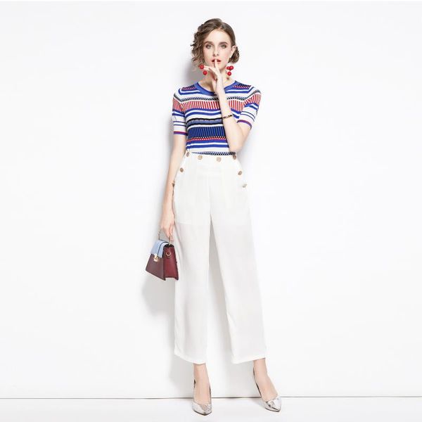 women's tracksuits runway fashion spring autumn two piece outfit women striped pullovers knit and pants suit set office lady trousers t, Gray
women's tracksuits runway fashion spring autumn two piece outfit women striped pullovers knit and pants suit set office lady trousers t, Gray