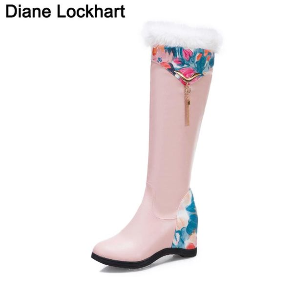boots winter plush warm women snow ladies shoes internal increase bottes female flowers print platform knee high fashion, Black
boots winter plush warm women snow ladies shoes internal increase bottes female flowers print platform knee high fashion, Black