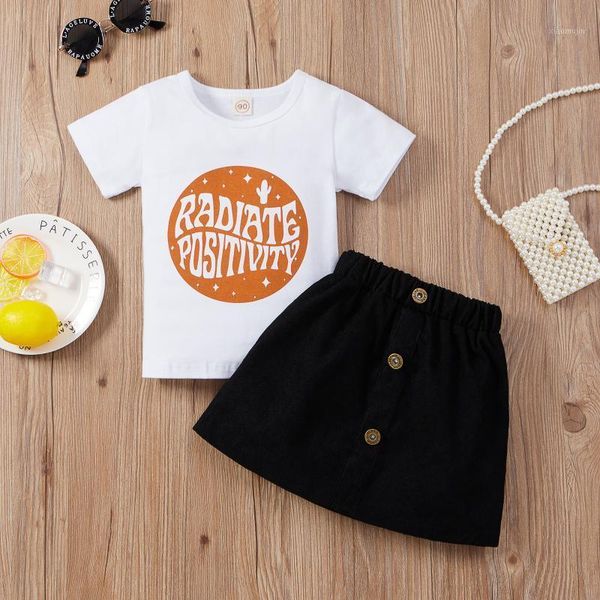 clothing sets kid's 1-5y infant baby girls cute clothes letter short sleeve t shirts button a-line skirts 2pcs, White
clothing sets kid's 1-5y infant baby girls cute clothes letter short sleeve t shirts button a-line skirts 2pcs, White