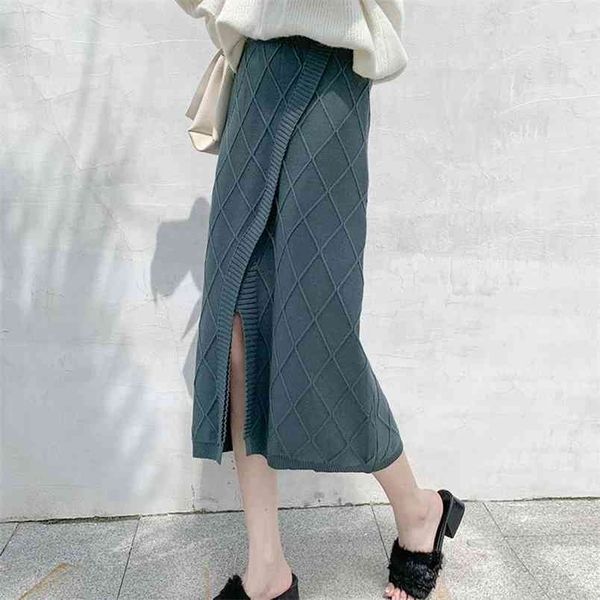 spring & autumn elastic high waist slimming stretch split thickened simple women a-line knitted long skirt 210527, Black
spring & autumn elastic high waist slimming stretch split thickened simple women a-line knitted long skirt 210527, Black