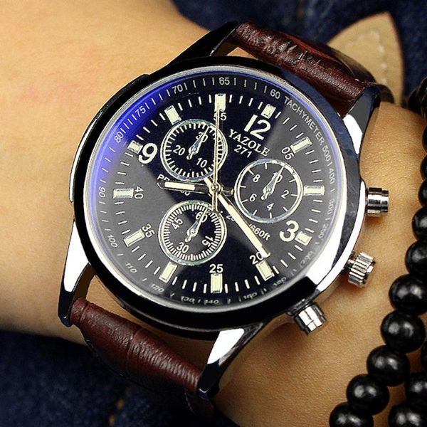 wristwatches mens watches yazole watch men business fashion blue glass surface quartz unique leisure, Slivery;brown
wristwatches mens watches yazole watch men business fashion blue glass surface quartz unique leisure, Slivery;brown